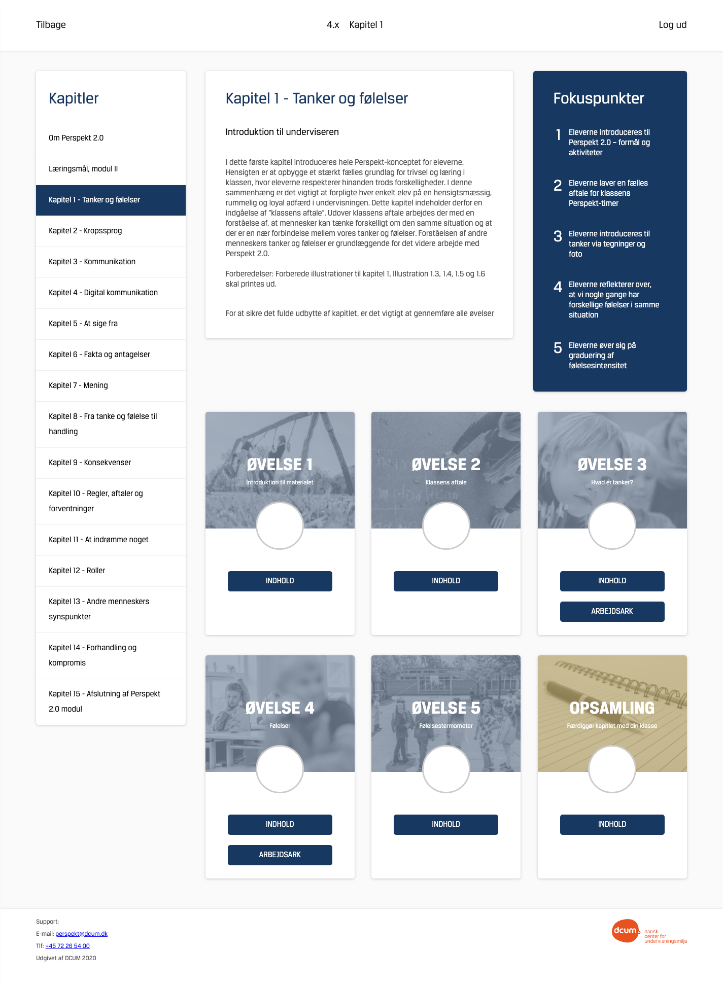 Prototype variation of the module dashboard showing selected “Modul 2” tab and identical card grid for class management, illustrating design revisions.